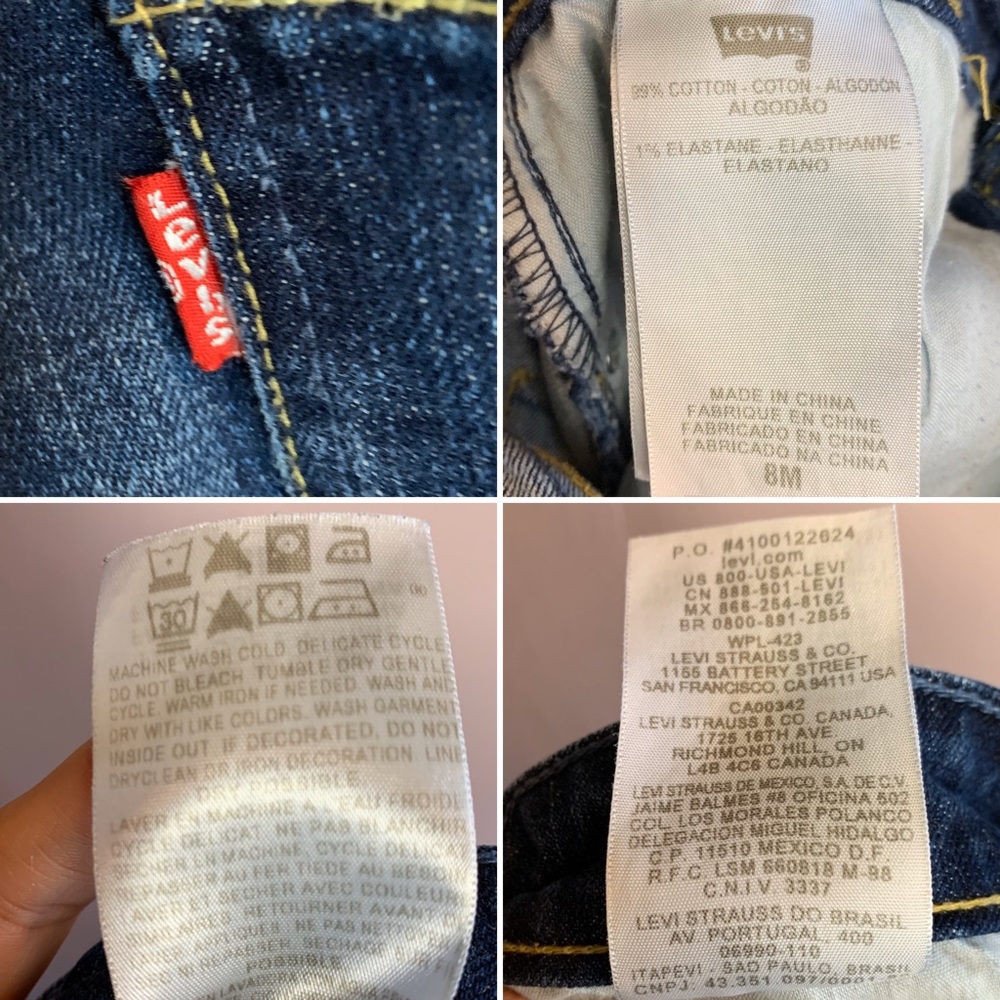 LEVIS MID RISE SKINNY JEAN DARK WASH EUC SZ8 - Picture 8 of 8